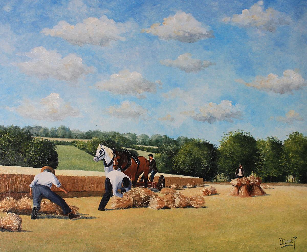 moisson, travaux des champs, figuratif, impressionniste, Patrick ETIENNE